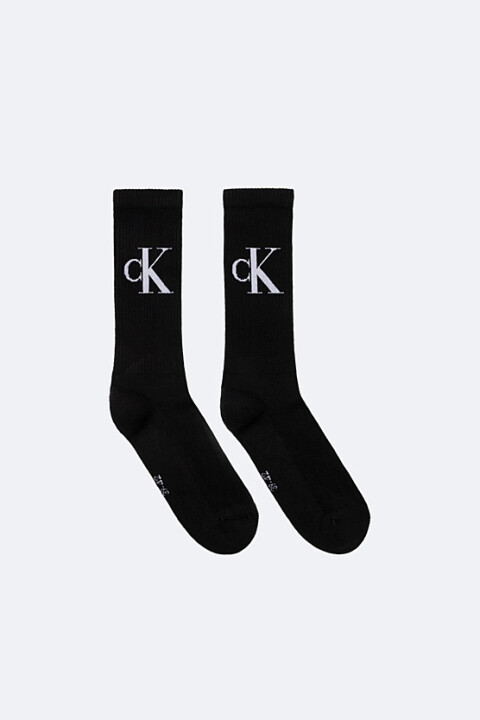 Erkek Monogram Logolu 2'li Soket Çorap Seti - Siyah - Calvin Klein