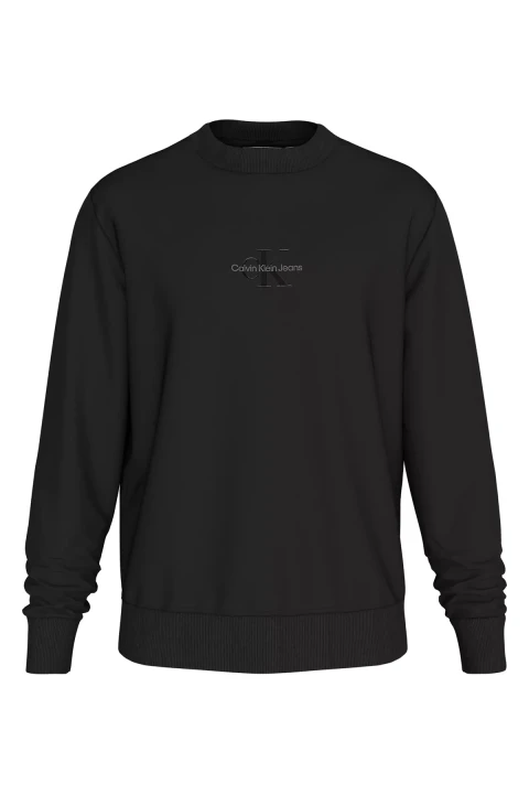 Erkek Monologo Crew Neck Kazak - Siyah - Calvin Klein