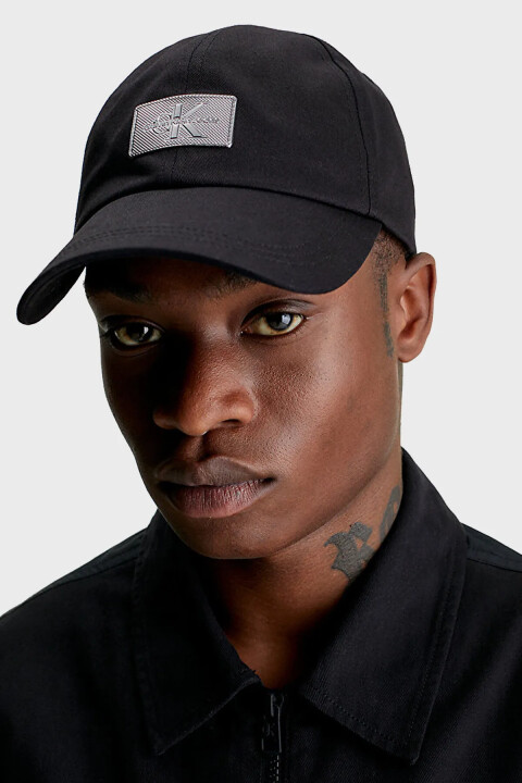 Erkek Monologo Rubber Patch Pamuklu Şapka - Siyah - Calvin Klein