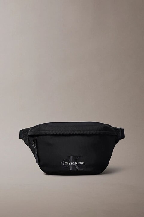 Erkek Nakış Logolu Bel Çantası - Siyah - Calvin Klein