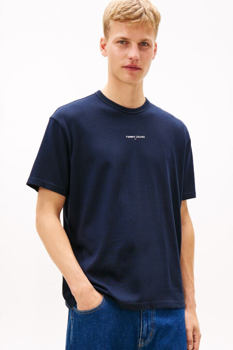 Erkek Nakış Logolu Rahat Kesim T-Shirt - Lacivert - Tommy Hilfiger