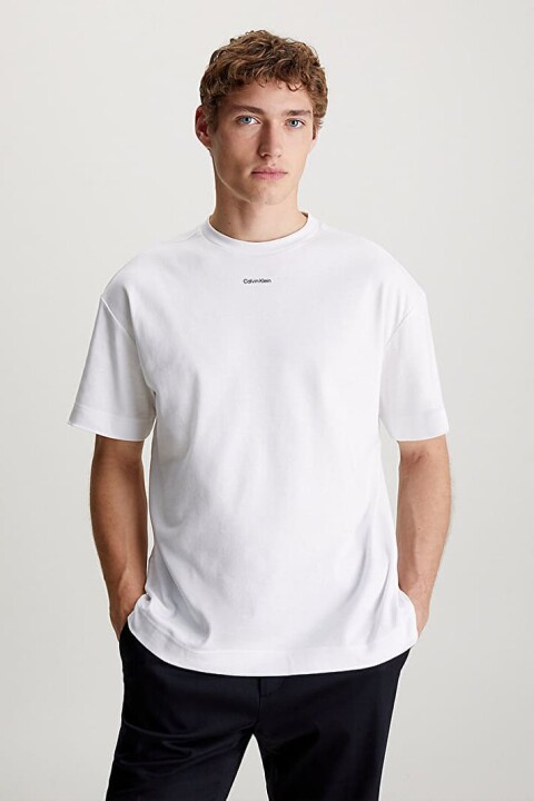 Erkek Nano Logo Interlock T-Shirt - Beyaz 