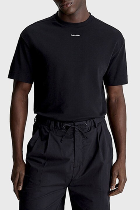 Erkek Nano Logo Interlock T-Shirt - Siyah 