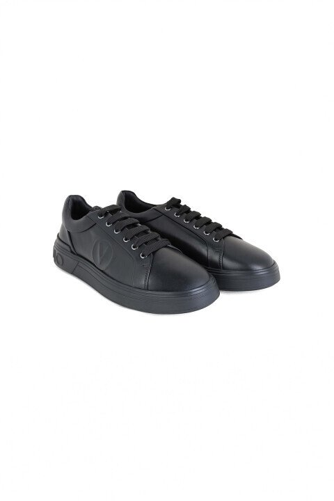 Erkek Nappa Deri Sneaker - Siyah 