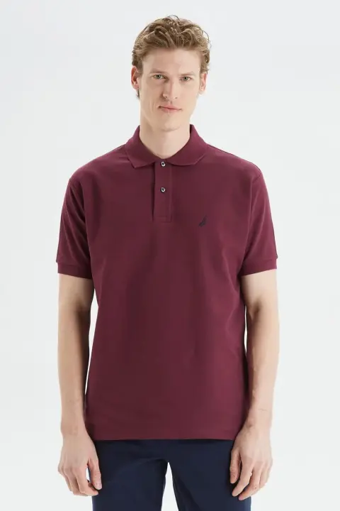 Erkek Nautica Classic Fit Kısa Kollu Polo - Bordo 