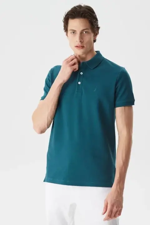 Erkek Nautica Slim Fit Kısa Kollu Polo - Yeşil - Nautica