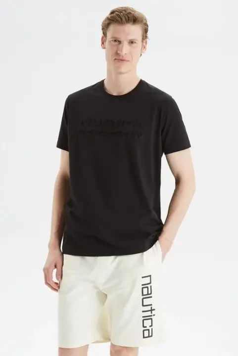 Erkek Nautica Standart Fit Kısa Kollu T-Shirt / Siyah 