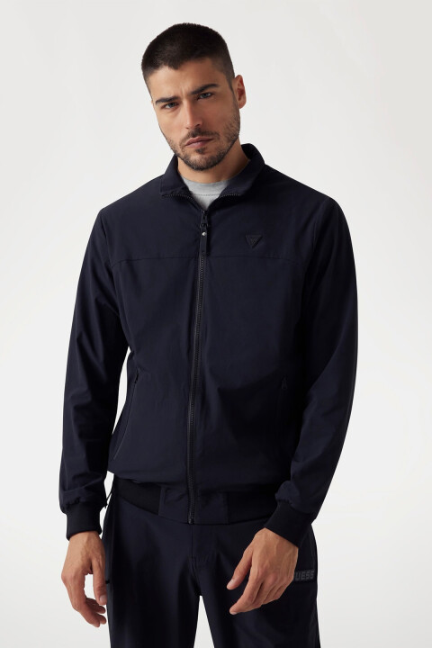 Erkek New Amos Fermuarlı Dik Yaka Aktif Mont - Siyah 