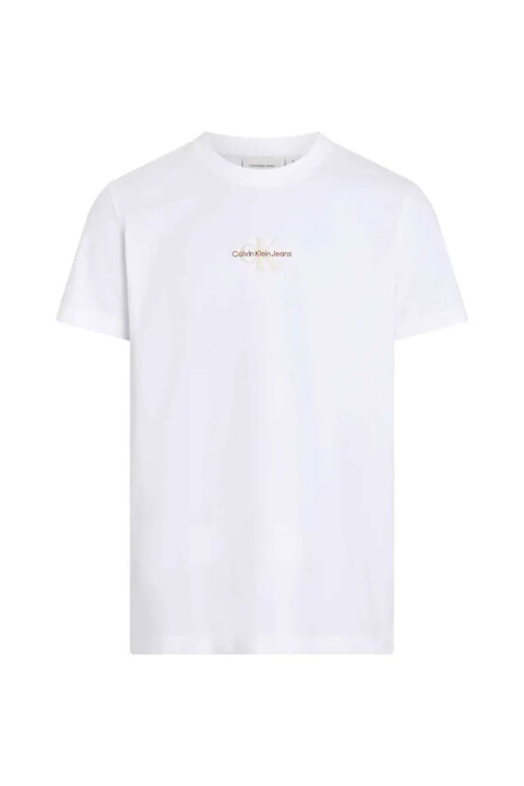 Erkek Önde Ck Logolu Kısa Kollu T-Shirt - Beyaz - Calvin Klein