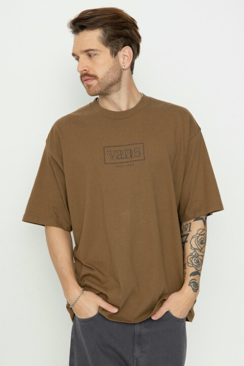 Erkek Orjinal Standart Logo T-Shirt - Kahverengi 