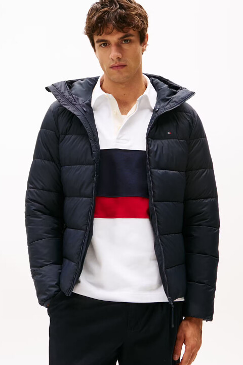 Erkek Orta Kalınlık Kapüşonlu Mont - Lacivert - Tommy Hilfiger