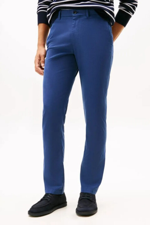 Erkek Pamuklu Twill Chino Pantolon - Mavi - Tommy Hilfiger