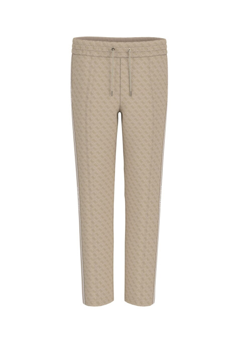 Erkek Parimo Regular Fit Monogram Desenli Aktif Eşofman Altı - Bej 