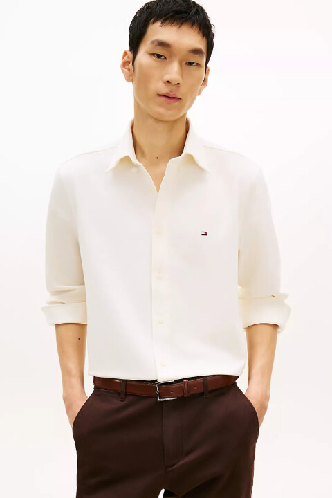 Erkek Performance Pique Oxford Gömlek - Kırık Beyaz - Tommy Hilfiger