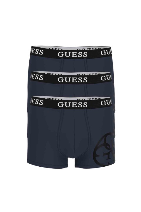 Erkek Placed Logo 3'lü Boxer - Lacivert - Guess