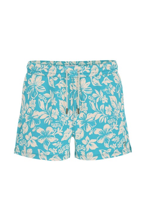 Erkek Poly Deniz Şortu - Turkuaz - Guess