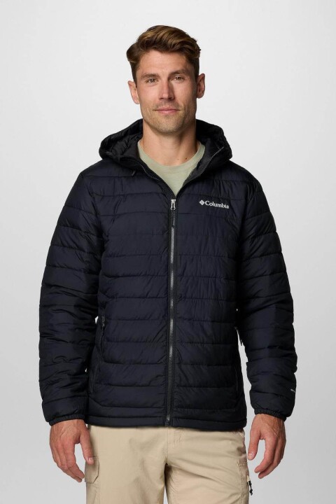 Erkek Powder Lite II Kapüşonlu Mont - Siyah - Columbia