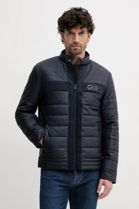 Erkek Quilted Biker Ceket - Lacivert - Guess