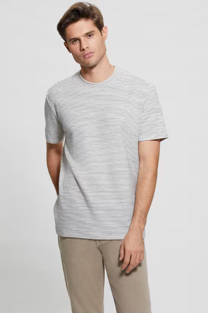 Erkek Rayburn Çizgili Tişört - Gri 