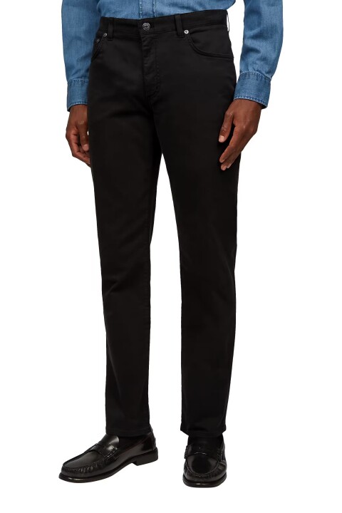 Erkek Regular Fit 5 Cepli Esnek Pantolon - Siyah 