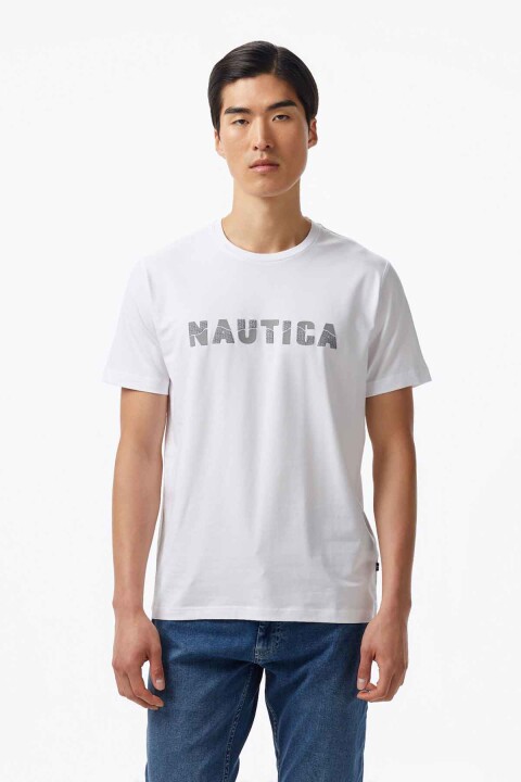 Erkek Regular Fit Baskılı T-Shirt - Beyaz - Nautica