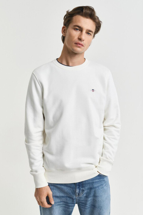 Erkek Regular Fit Bisiklet Yaka Sweatshirt - Krem - Gant