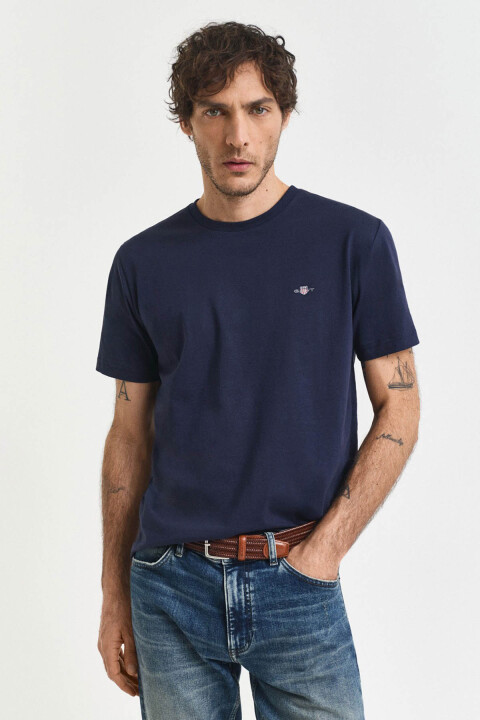 Erkek Regular Fit Bisiklet Yaka T-Shirt - Lacivert 