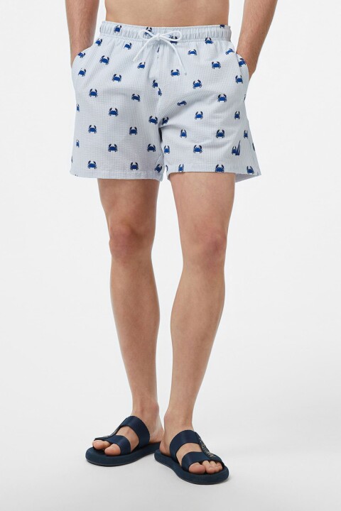 Erkek Regular Fit Çizgili Mayo Şort - Lacivert - Nautica