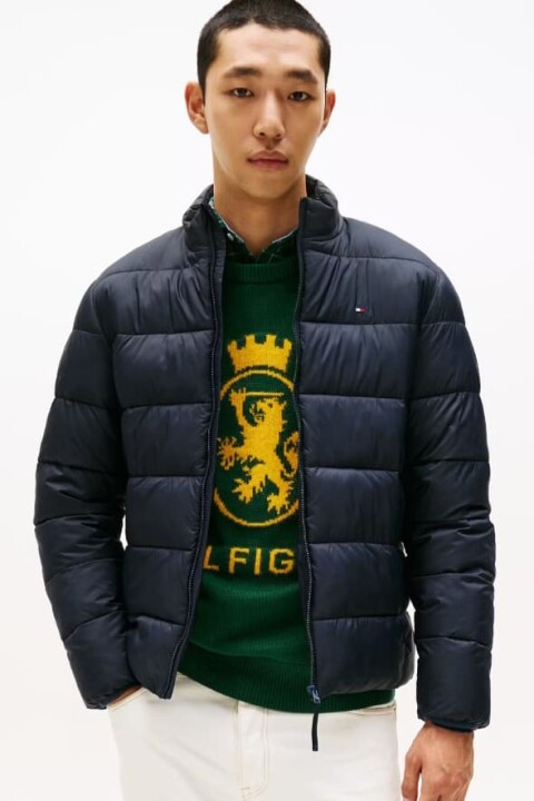 Erkek Regular Fit Dik Yaka Kapitone Şişme Mont - Lacivert - Tommy Hilfiger