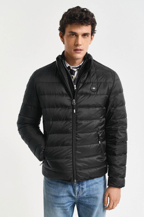 Erkek Regular Fit Dik Yaka Kaz Tüyü Mont - Siyah - Gant