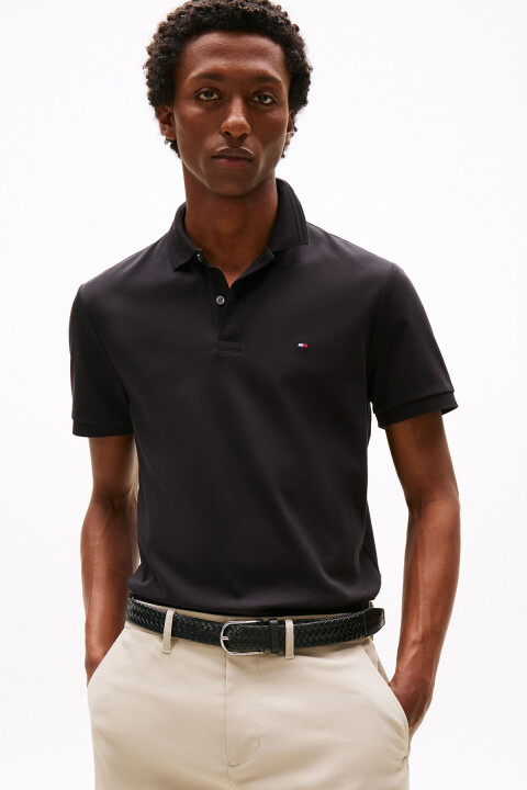 Erkek Regular Fit Esnek İnterlok Kumaş Polo T-Shirt - Siyah - Tommy Hilfiger