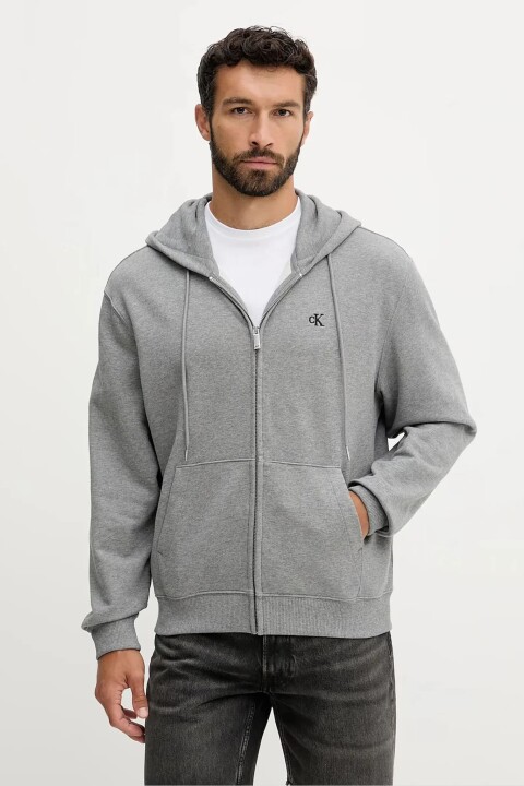 Erkek Regular Fit Fermuarlı Terry Kapüşonlu Sweatshirt - Gri 