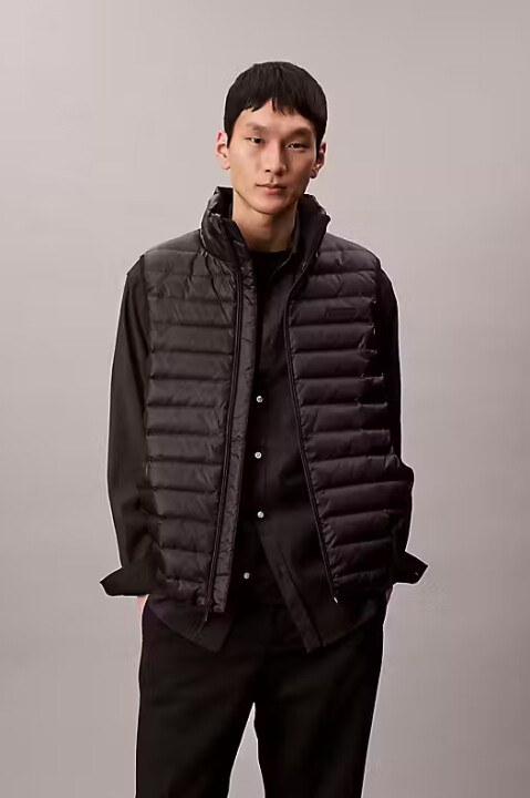 Erkek Regular Fit Kapitone Şişme Yelek - Siyah - Calvin Klein