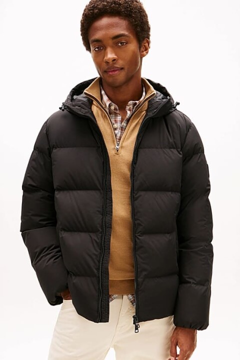 Erkek Regular Fit Kapüşonlu Dolgulu Şişme Mont - Siyah 