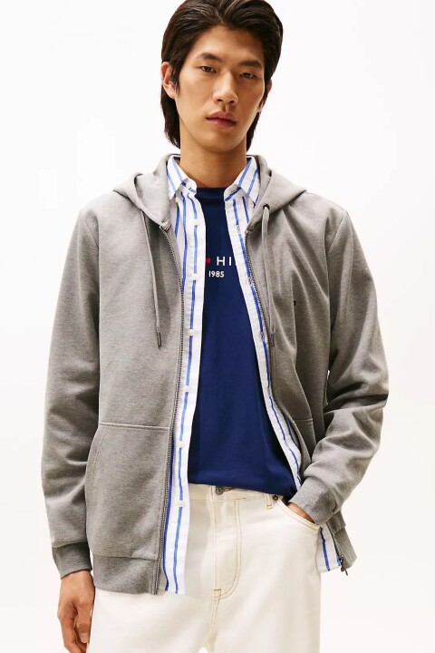 Erkek Regular Fit Kapüşonlu Fermuarlı Intechno Sweatshirt - Gri 