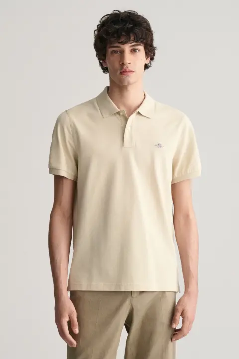 Erkek Regular Fit Logolu Polo - Bej 