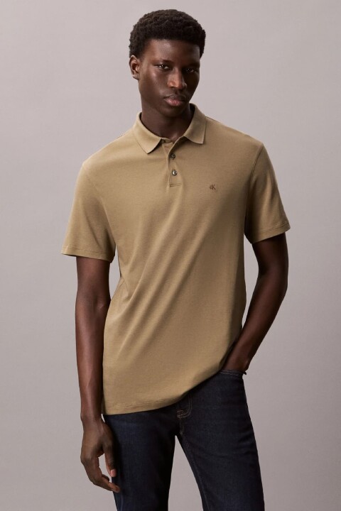 Erkek Regular Fit Monogram Nakışlı Polo T-Shirt - Bej 