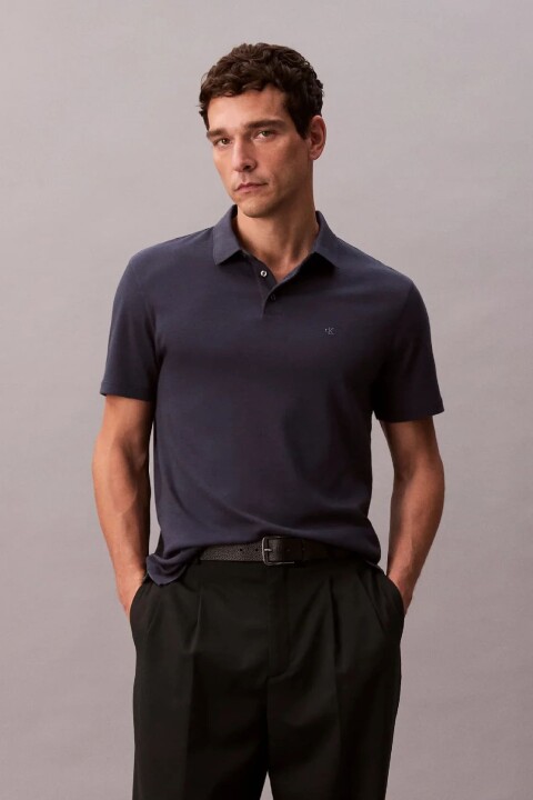 Erkek Regular Fit Monogram Nakışlı Polo T-Shirt - Lacivert 