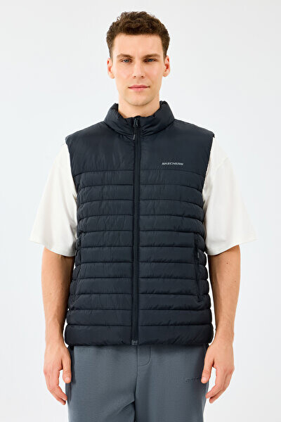 Erkek Regular Fit Polar Astarlı Dolgulu Yelek - Siyah - Skechers