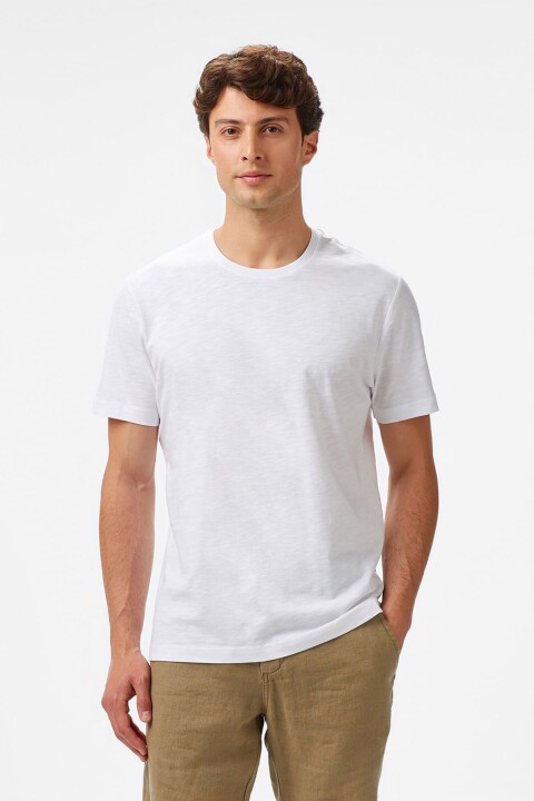 Erkek Regular Fit T-Shirt - Beyaz 