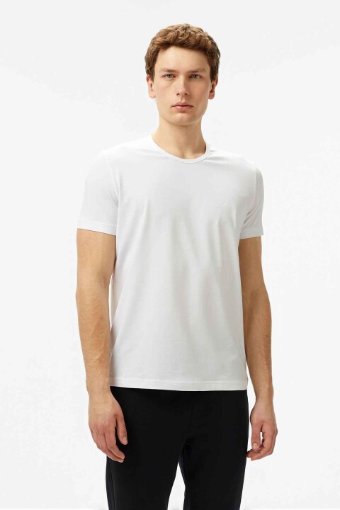 Erkek Regular Fit T-Shirt - Beyaz 