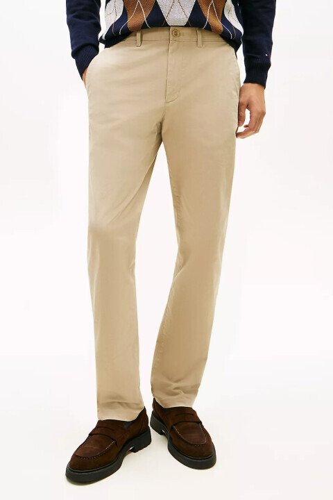 Erkek Regular Fit Twill Chino Pantolon - Bej 