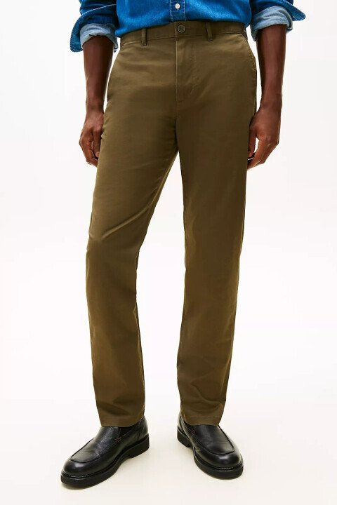 Erkek Regular Fit Twill Chino Pantolon - Haki 