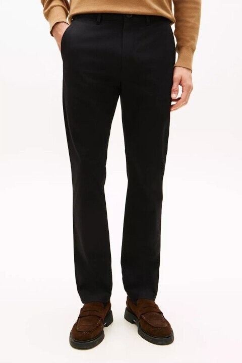 Erkek Regular Fit Twill Chino Pantolon - Siyah 