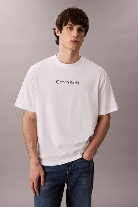 Erkek Regular Fit Yazı Baskılı Pamuklu T-Shirt - Beyaz 