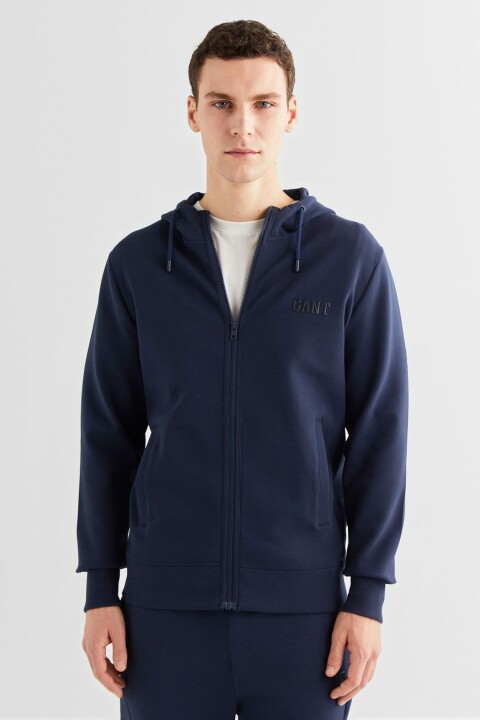 Erkek Relaxed Fit Kapüşonlu Logolu Sweatshirt - Lacivert 