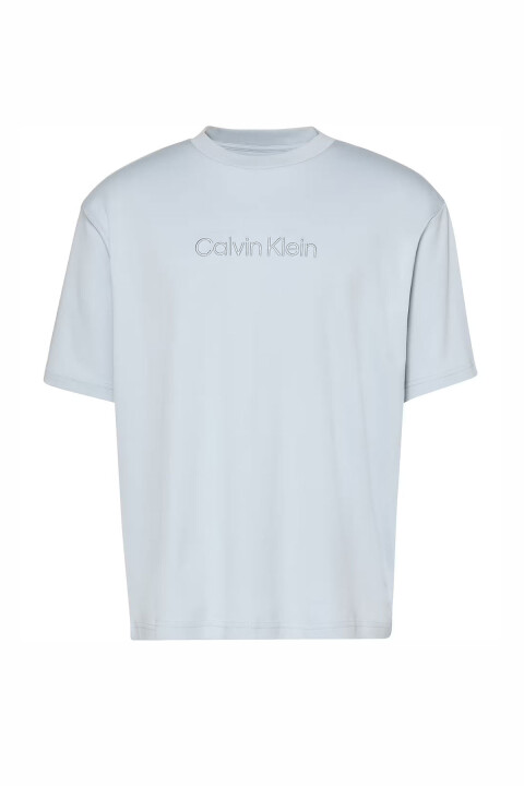 Erkek Relaxed Fit Logo Nakışlı T-Shirt - Mavi 