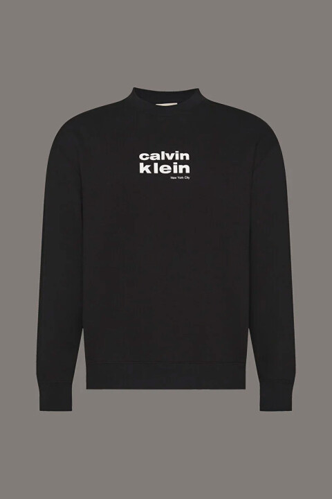 Erkek Retro Sweatshirt - Siyah - Calvin Klein
