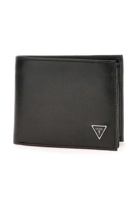 Erkek RFID Korumalı Dokulu Deri Cüzdan - Siyah 