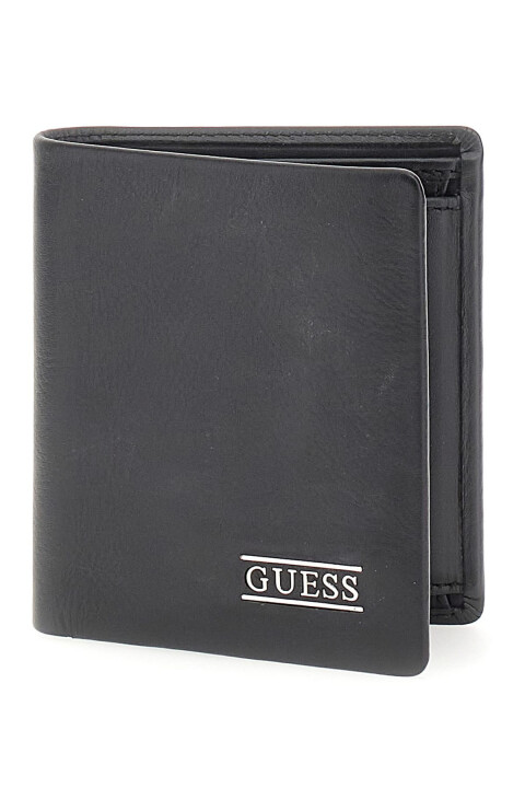 Erkek RFID Korumalı Logolu Deri Cüzdan - Siyah 